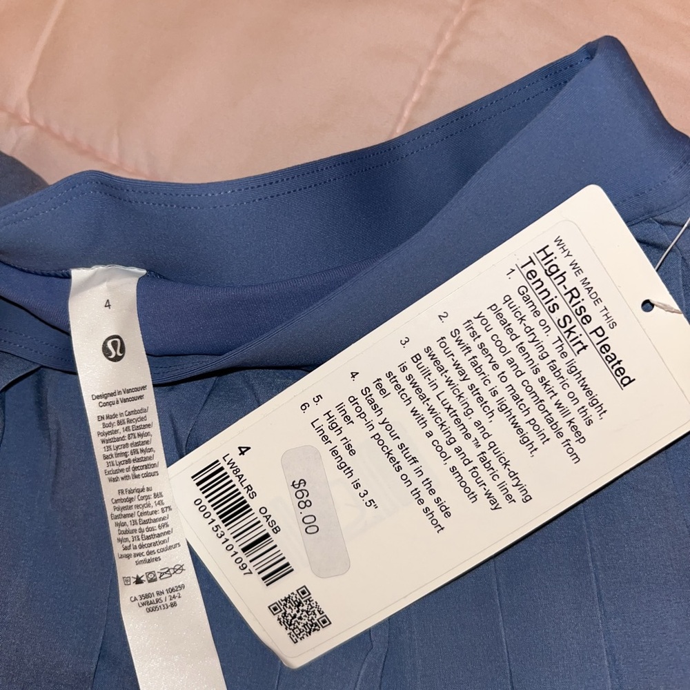 Lululemon High-Rise Pleated Tennis Skirt oasis Blue - Picture 7 of 12